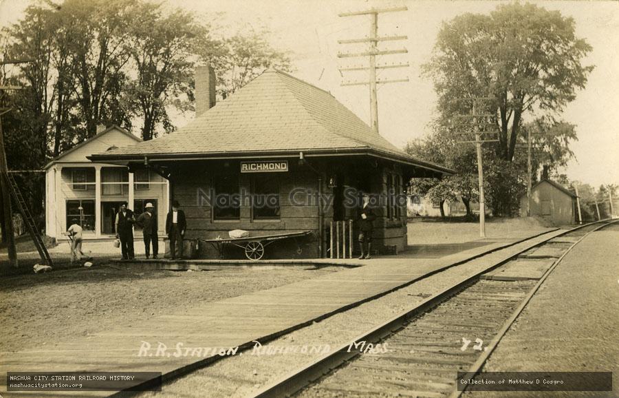 Postcard: Railroad Station, Richmond, Massachusetts